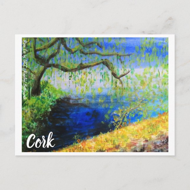 Painting Cork Willows by River Lee postcard (Front)