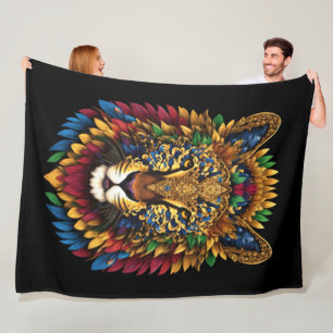 Painting Costumed Lion Fleece Blanket