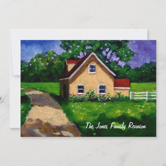 Painting: Country Cottage: Family Reunion Invitation (Front)