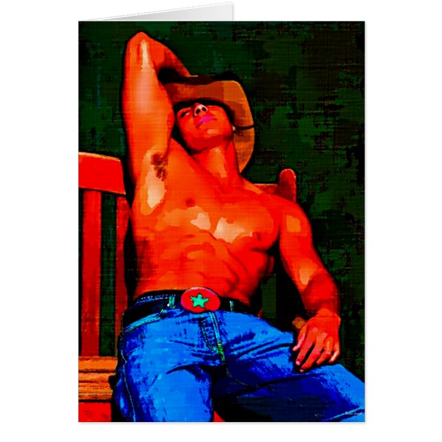 Painting: Cowboy On Bench (Front)