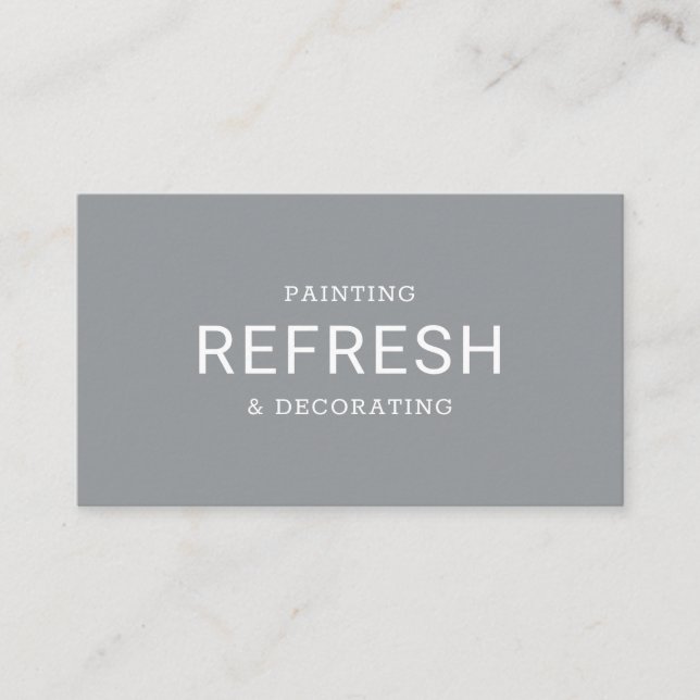 Painting & Decorating Simple Text Modern Gray Business Card (Front)