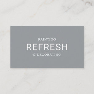 Painting & Decorating Simple Text Modern Grey Business Card
