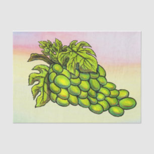 Painting delicious green grapevine culture wine tissue paper