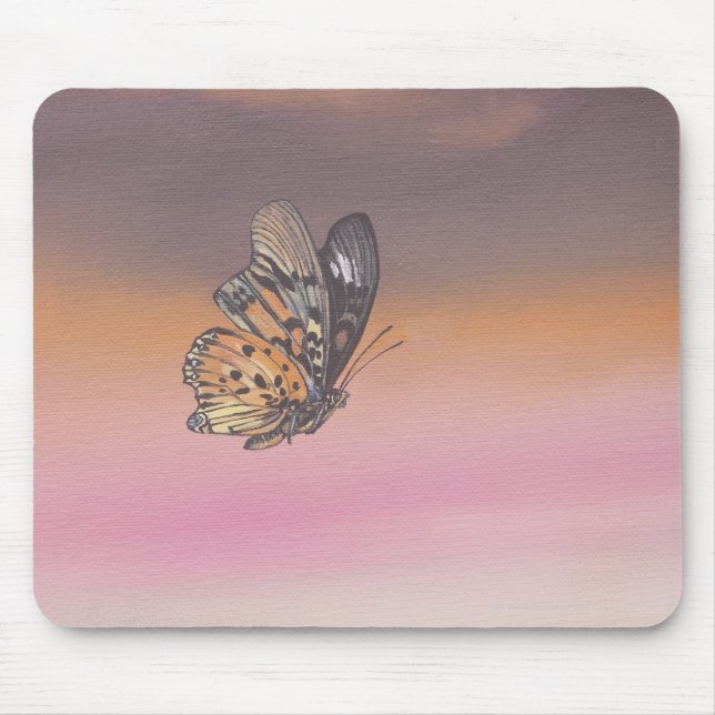 Painting depicting butterfly in flight mouse pad (Front)