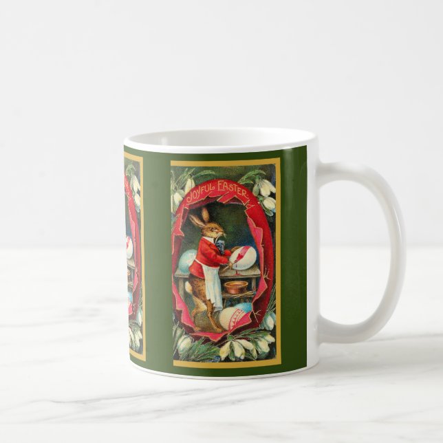 Painting Easter Eggs Red Vintage Easter Coffee Mug (Right)