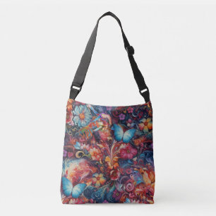 Painting Fantasy Flowers expressing nature Crossbody Bag