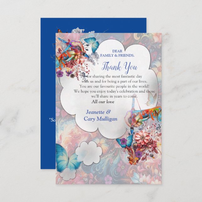 Painting Fantasy Flowers expressing nature RSVP Card (Front/Back)