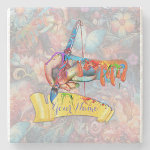 Painting Fantasy Flowers expressing nature Stone Coaster