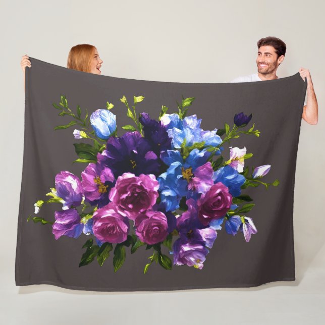 Painting Floral Spray Any Colour Background Fleece (In Situ)