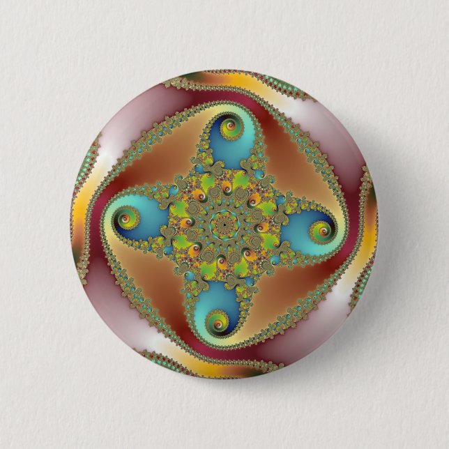 Painting - Fractal Art 6 Cm Round Badge (Front)
