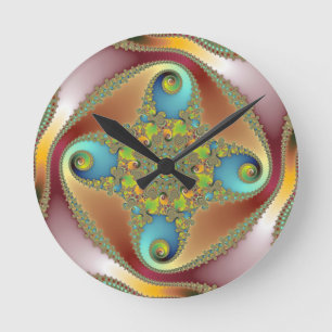 Painting - Fractal Art Round Clock