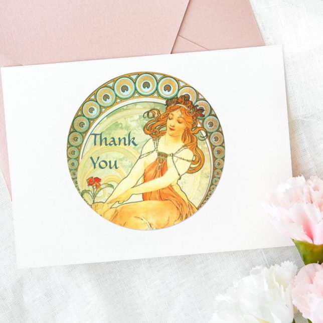 Painting. From The Arts Series by Mucha Classic Round Sticker (Creator Uploaded)