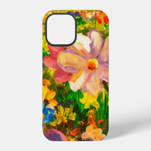 Painting Glade of large colourful wildflowers flow iPhone 12 Case