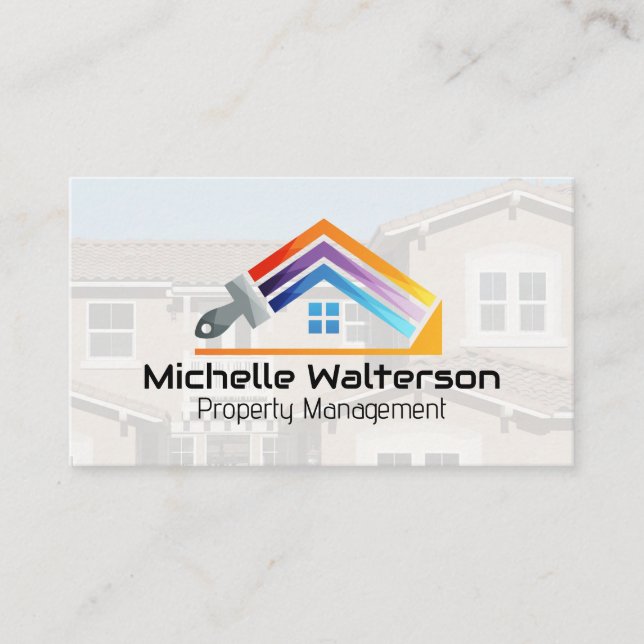 Painting House Logo | Property Management Business Card (Front)
