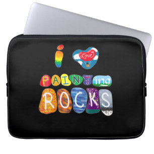 Painting I Love Rock Painting Funny Rock Painter Laptop Sleeve