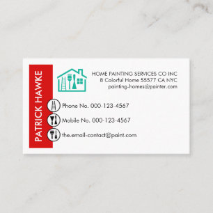 Painting Icons On Red Wall Layer Business Card