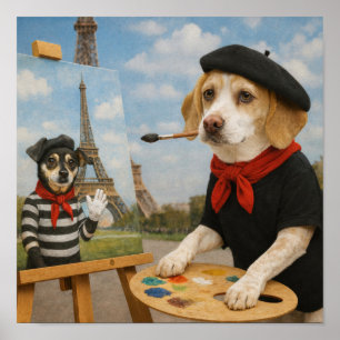 "Painting in Paris" Poster