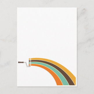 Painting in retro colours postcard