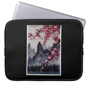 Painting Japanese Art Cherry Blossom Mountain Laptop Sleeve