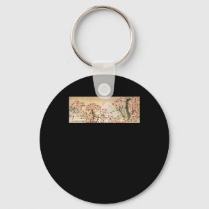 Painting Japanese Art Mountain Cherry Blossom Key Ring