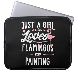 Painting Just A Girl Lflamingos And Painting Laptop Sleeve