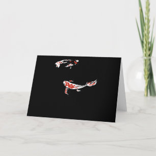 Painting Koi Carp Minimal Art Painting Meditation Holiday Card