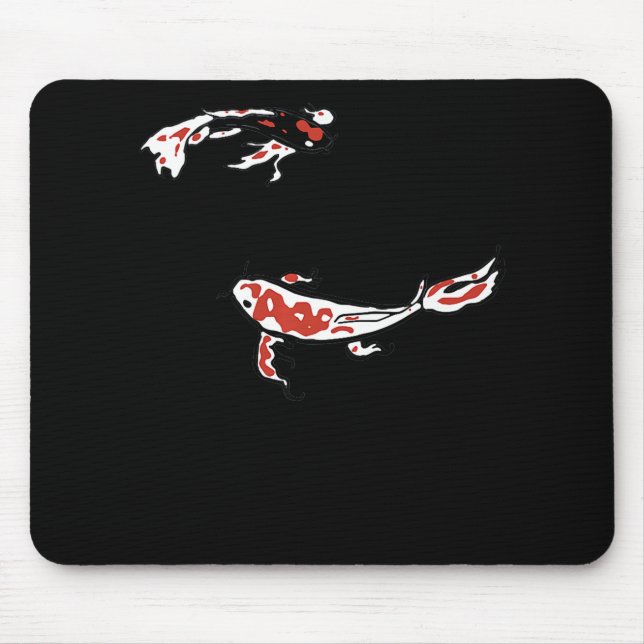 Painting |Koi Carp Minimal Art Painting Meditation Mouse Pad (Front)