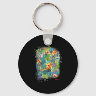 Painting Koi Fish Painting Zen Japanese Distressed Key Ring