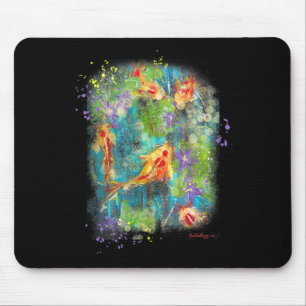 Painting Koi Fish Painting Zen Japanese Distressed Mouse Pad