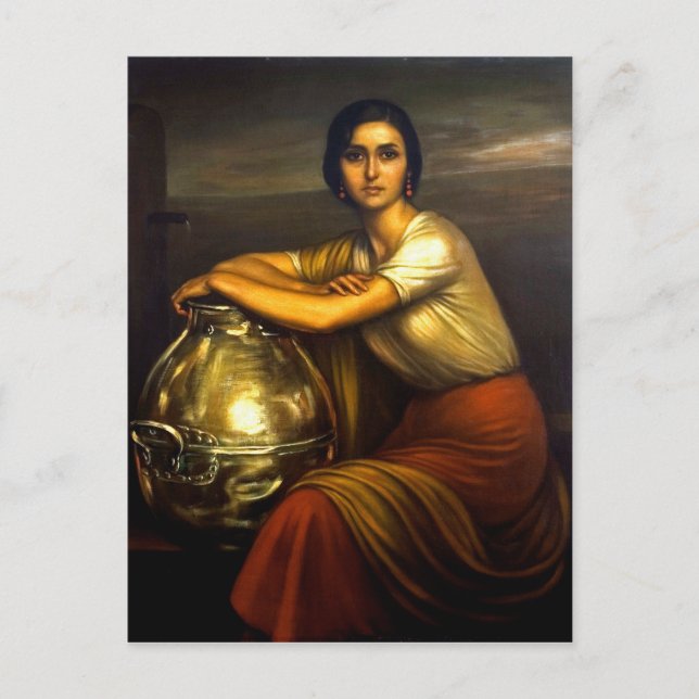 Painting "La Fuensanta" by Julio Romero de Torres Holiday Postcard (Front)