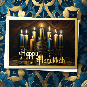 Painting Menorah Happy Hanukkah Holiday Card