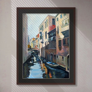 Painting of a canal from Venice, Italy Poster