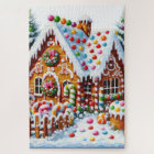 Painting of a Colourful Candy Gingerbread House