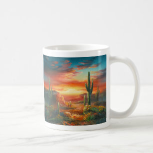 Painting Of A Colourful Desert Sunset Painting Coffee Mug