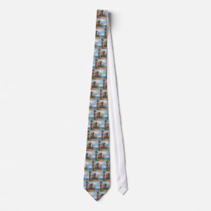 Painting Of A Fancy European Villa Tie
