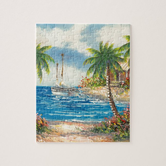 Painting Of A Sailboat In Hawaii Jigsaw Puzzle (Vertical)
