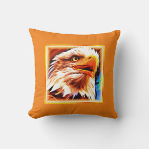 Painting of a Stunning Eagles Face. Buy Now Cushion