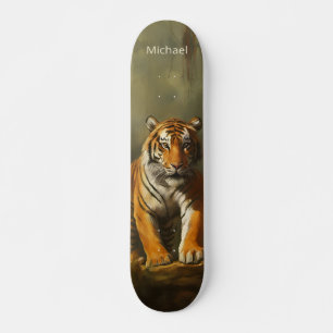 Painting Of  A Tiger Skateboard