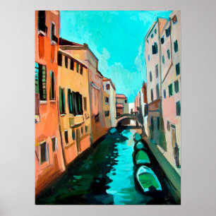 Painting of a Venetian Canal Poster