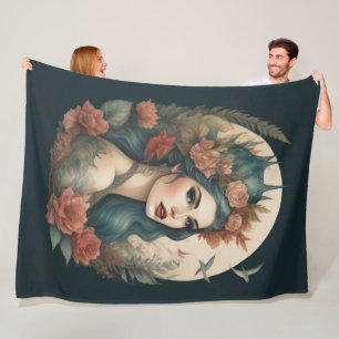 Painting of a Woman Fleece Blanket
