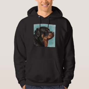 Painting Of An Adorable Rottweiler From The Side L Hoodie