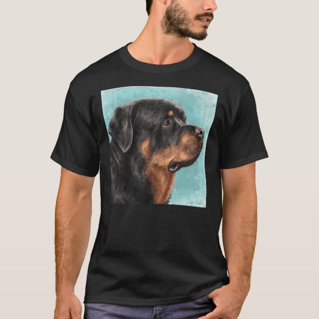 Painting Of An Adorable Rottweiler From The Side L T-Shirt (Front)