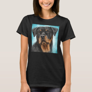 Painting Of An Adorable Rottweiler With A Curious T-Shirt