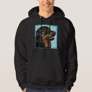 Painting Of An Adorable Rottweiler With Its Tongue Hoodie
