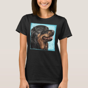 Painting Of An Adorable Rottweiler With Its Tongue T-Shirt