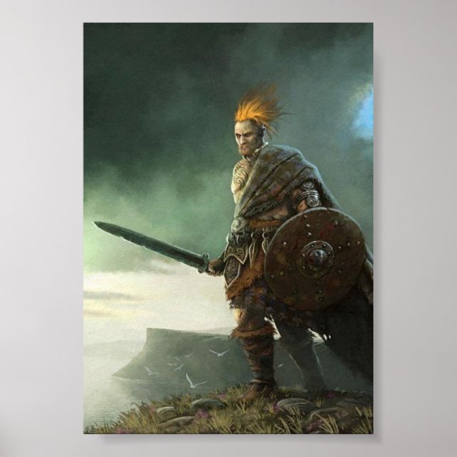 Painting of Celtic Warrior Poster (Front)