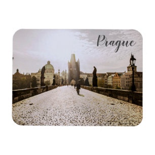 Painting of Charles bridge in Prague on sunrise Magnet