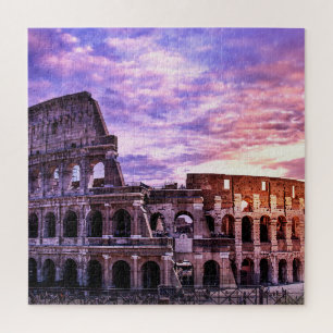 Painting of Colosseum in Rome at sunset Jigsaw Puz Jigsaw Puzzle