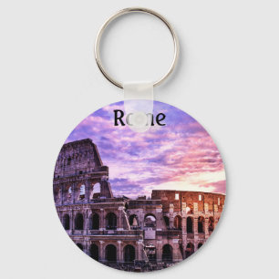 Painting of Colosseum in Rome at sunset Key Ring