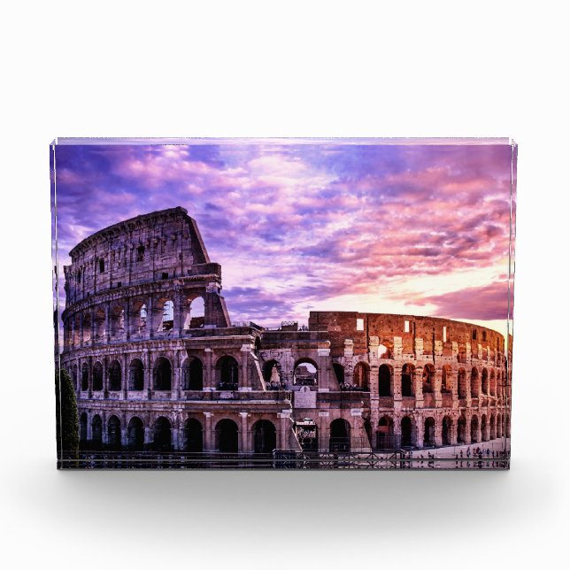 Painting of Colosseum in Rome at sunset Photo Block (Front)